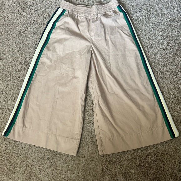 Maeve by Anthropologie Women’s Wide Leg Crop Chino Pants Tan Sport Stripe XS - Picture 2 of 8